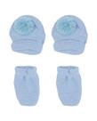 Kit de Par de Luvinhas e Par de Sapatinhos em Tricot - 2 Unidades