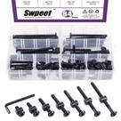 Kit de parafusos de hardware de berço Swpeet Black M6 x 20/30/40/50/60/70/80 mm