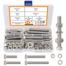 Kit de parafusos e porcas Hakkin 64PCS 3/8-16 304 de aço inoxidável Kit de parafusos e porcas Hakkin 64PCS 3/8-16 304 de aço inoxidável