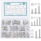 Kit de parafusos e porcas hexagonais Dpyrrhic 246PCS 304 em aço inoxidável Kit de parafusos e porcas hexagonais Dpyrrhic 246PCS 304 em aço inoxidável