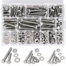 Kit de parafusos e porcas hexagonais Hakkin de 240 unidades em aço inoxidável Kit de parafusos e porcas hexagonais Hakkin de 240 unidades em aço inoxidável