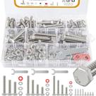 Kit de parafusos e porcas hexagonais Senyard 304 em aço inoxidável 300 unidades