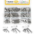 Kit de parafusos e porcas Kadrick 272 unidades de aço inoxidável 18-8 (304)