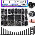 Kit de parafusos mxuteuk M4 1260PCS com porcas/lavadora/chaves