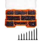 Kit de parafusos para drywall Maexxna 380 unidades com 8 tamanhos de aço preto