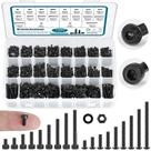 Kit de parafusos SATANTECH 1590 unidades M3, botão hexagonal, cabeça de soquete, liga de aço