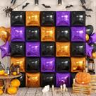 Kit de parede Foil Balloon Adorely Black Orange Purple x25