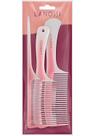 Kit de Pentes Rosé Lanossi Beauty & Care com 3 Unidades para Desembaraço e Uso Diário