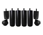 Kit de Pés Para Cama Box ou Baú 4x2 TDC Preto 12cm de altura