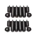 Kit de Pés Para Cama Box ou Baú Casal Queen King 8x4 (8 Pés Fixos e 4 Rodinhas) TDC Preto 12cm de Altura