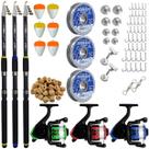 Kit De Pesca 3 Vara Telescópica 2,70M Com Molinete e Acessórios