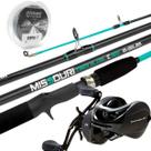 Kit De Pesca Carretilha Black + Vara 1,65 mts 30 Libras