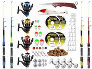 Kit De Pesca Completo 4 Varas 4 Molinetes C/ Acessórios (Ref. 13)