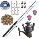 Kit de Pesca Completo Infantil Vara Molinete Linha Isca