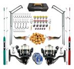 Kit De Pesca Duplo Vara 2 Partes Molinete E Acessórios Completo