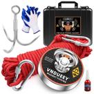 Kit de pesca magnética VNDUEEY 318 kg de força de tração com corda de 20 m