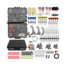 Kit De Pesca Profissional 170-410 Peças: Caixa De Pesca Com Anzóis, Chumbadas, Giradores E Iscas