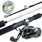 Kit de pesca Vara Carretilha e linha