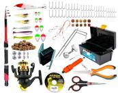 Kit De Pesca Vara e Molinete + Caixa de Pesca C/ Acessórios (Ref. 15)