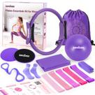 Kit de Pilates Leychves com anel de 12" e bola, faixas e acessórios