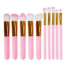 Kit de Pinceis com 10 Unidades - Rosa Bebê