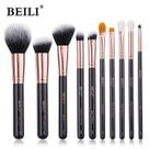 Kit De Pincéis De Maquiagem BEILI De Ouro Rosa 08- 10 PÇS Profissional