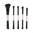 Kit de Pincéis de Maquiagem Cerdas macias 5 Peças Dupla Face Cor:Rosa