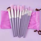 Kit de Pincéis de Maquiagem com 13 Peças + Saquinho Cor:Roxo