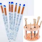 Kit de Pincéis de Maquiagem De 7 Peças Com Suporte Organizador De Pincéis, Cerdas Sintéticas Macias