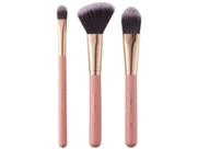 Kit de Pincéis de Maquiagem Lanossi Rose Gold - LS3011 3 Unidades