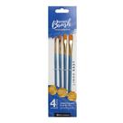Kit de Pincéis Lavados Ovalados Cerda de Nylon Bee Unique Com 4 Tamanhos - Easy Collection - YJ-190011