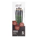 Kit de Pincéis Lavados Ovalados Cerda de Nylon com 5 Tamanhos - Red Collection - YJ-190007