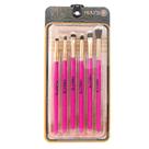 Kit de Pincéis Para Maquiagem Meilys Rosa C/6 Kit de Pincéis Para Maquiagem Meilys Rosa C/6