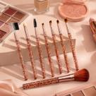 Kit De Pincel Maquiagem 7 Pcs Sobrancelha Pente Escova Pó Kit De Pincel Maquiagem 7 Pcs Sobrancelha Pente Escova Pó