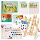 Kit de Pintura Acrílica Infantil ACGASK - 24 Tintas e 6 Telas