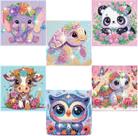 Kit de pintura de diamante Acelii 5D Cartoon para crianças com 6 unidades Kit de pintura de diamante Acelii 5D Cartoon para crianças com 6 unidades