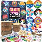Kit de pintura em madeira klmars Glow in The Dark para crianças de 5 a 12 anos