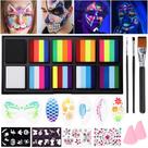 Kit de pintura facial Janolia Rainbow UV Fluorescente para crianças Kit de pintura facial Janolia Rainbow UV Fluorescente para crianças
