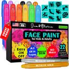 Kit de pintura facial Jim & Gloria à base de água com estênceis de 12 cores Kit de pintura facial Jim & Gloria à base de água com estênceis de 12 cores