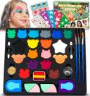 Kit de pintura facial KHOLEZ 18 cores com estênceis, folha de gemas e muito mais Kit de pintura facial KHOLEZ 18 cores com estênceis, folha de gemas e muito mais