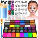 Kit de pintura facial MULVINNIE 42 cores para crianças com pincéis Kit de pintura facial MULVINNIE 42 cores para crianças com pincéis