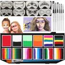 Kit de Pintura Facial Profissional UDUOLER com Estênceis e Pincel Kit de Pintura Facial Profissional UDUOLER com Estênceis e Pincel