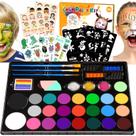 Kit de pintura facial Toyze 24 cores não tóxico com estênceis Kit de pintura facial Toyze 24 cores não tóxico com estênceis