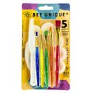 Kit de Pintura Infantil C/ 5 Pinceis + 1 Espátula + 1 Godê
