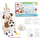 Kit De Pintura Infantil Pets C/ Cavalete 4 Telas P/ Colorir