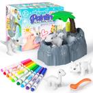 Kit de pintura lavável infantil Trubic Dinosaur com 4 estatuetas