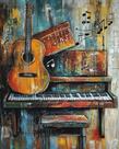Kit de Pintura por Números em Tela 40x50 cm Nota Musical DIY Kit de Pintura por Números em Tela 40x50 cm Nota Musical DIY