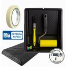 Kit de Pintura Rolo de Espuma 9cm com Suporte, Trincha 12mm e Bandeja Pequena Kit de Pintura Rolo de Espuma 9cm com Suporte, Trincha 12mm e Bandeja Pequena