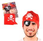 Kit De Pirata Bandana Brinco E Tapa Olho Para Festas Cosplay