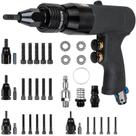 Kit de pistola pneumática de rebite Clatoon com 4 cabeças de travamento automático Kit de pistola pneumática de rebite Clatoon com 4 cabeças de travamento automático